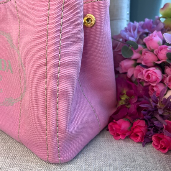 AUTHENTIC PINK PRADA CANAPA TOTE LIKE NEW - Picture 12 of 16